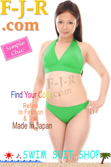 カシュクールビキニのグリーン水着販売